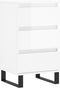 vidaXL - Dressoir - 40x35x70 - cm - bewerkt - hout - hoogglans - wit