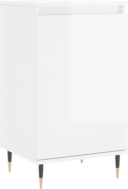 vidaXL - Dressoir - 40x35x70 - cm - bewerkt - hout - hoogglans - wit
