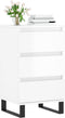 vidaXL - Dressoir - 40x35x70 - cm - bewerkt - hout - hoogglans - wit