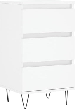 vidaXL - Dressoir - 40x35x70 - cm - bewerkt - hout - wit