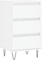 vidaXL - Dressoir - 40x35x70 - cm - bewerkt - hout - wit