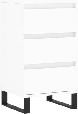 vidaXL - Dressoir - 40x35x70 - cm - bewerkt - hout - wit