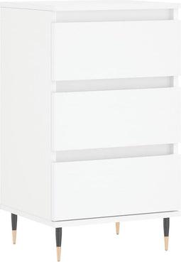 vidaXL - Dressoir - 40x35x70 - cm - bewerkt - hout - wit