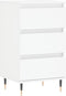 vidaXL - Dressoir - 40x35x70 - cm - bewerkt - hout - wit
