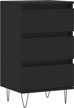 vidaXL - Dressoir - 40x35x70 - cm - bewerkt - hout - zwart