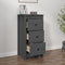 vidaXL - Dressoir - 40x35x80 - cm - massief - grenenhout - grijs