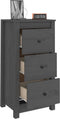vidaXL - Dressoir - 40x35x80 - cm - massief - grenenhout - grijs