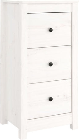 vidaXL - Dressoir - 40x35x80 - cm - massief - grenenhout - wit