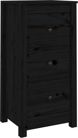 vidaXL - Dressoir - 40x35x80 - cm - massief - grenenhout - zwart