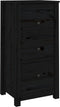 vidaXL - Dressoir - 40x35x80 - cm - massief - grenenhout - zwart