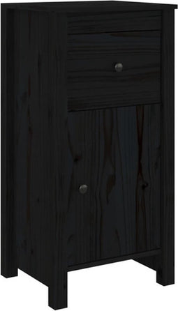 vidaXL - Dressoir - 40x35x80 - cm - massief - grenenhout - zwart