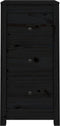 vidaXL - Dressoir - 40x35x80 - cm - massief - grenenhout - zwart