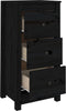 vidaXL - Dressoir - 40x35x80 - cm - massief - grenenhout - zwart