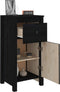 vidaXL - Dressoir - 40x35x80 - cm - massief - grenenhout - zwart
