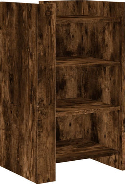 vidaXL - Dressoir - 45x35x75 - cm - bewerkt - hout - gerookt - eiken