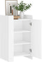 vidaXL - Dressoir - 45x35x75 - cm - bewerkt - hout - wit