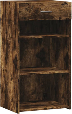 vidaXL - Dressoir - 50x42,5x93 - cm - bewerkt - hout - gerookt - eikenkleurig