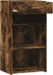 vidaXL - Dressoir - 50x42,5x93 - cm - bewerkt - hout - gerookt - eikenkleurig