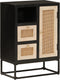 vidaXL - Dressoir - 55x30x76 - cm - massief - mangohout - en - ijzer - zwart