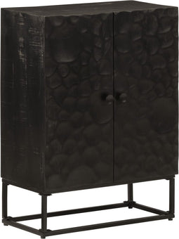 vidaXL - Dressoir - 55x30x76 - cm - massief - mangohout - en - ijzer - zwart