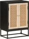 vidaXL - Dressoir - 55x30x76 - cm - massief - mangohout - en - ijzer - zwart