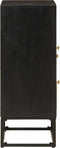 vidaXL - Dressoir - 55x30x76 - cm - massief - mangohout - en - ijzer - zwart