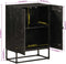 vidaXL - Dressoir - 55x30x76 - cm - massief - mangohout - en - ijzer - zwart