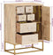 vidaXL - Dressoir - 55x30x76 - cm - massief - mangohout - en - ijzer