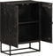 vidaXL - Dressoir - 55x30x76 - cm - massief - mangohout - en - ijzer - zwart