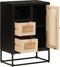 vidaXL - Dressoir - 55x30x76 - cm - massief - mangohout - en - ijzer - zwart