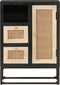 vidaXL - Dressoir - 55x30x76 - cm - massief - mangohout - en - ijzer - zwart