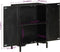 vidaXL - Dressoir - 55x30x77 - cm - massief - mangohout - en - ijzer - zwart