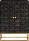 vidaXL - Dressoir - 55x34x75 - cm - massief - mangohout - en - ijzer - zwart