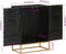 vidaXL - Dressoir - 55x34x75 - cm - massief - mangohout - en - ijzer - zwart