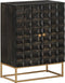 vidaXL - Dressoir - 55x34x75 - cm - massief - mangohout - en - ijzer - zwart
