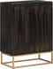 vidaXL - Dressoir - 55x34x75 - cm - massief - mangohout - en - ijzer - zwart