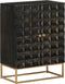 vidaXL - Dressoir - 55x34x75 - cm - massief - mangohout - en - ijzer - zwart