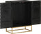 vidaXL - Dressoir - 55x34x75 - cm - massief - mangohout - en - ijzer - zwart