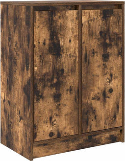 vidaXL - Dressoir - 57x34x76 - cm - bewerkt - hout - gerookt - eikenkleurig