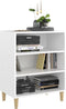 vidaXL - Dressoir - 57x35x70 - cm - bewerkt - hout - wit