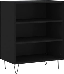 vidaXL - Dressoir - 57x35x70 - cm - bewerkt - hout - zwart