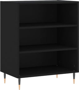 vidaXL - Dressoir - 57x35x70 - cm - bewerkt - hout - zwart