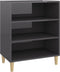 vidaXL - Dressoir - 57x35x70 - cm - spaanplaat - hoogglans - grijs