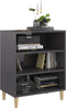 vidaXL - Dressoir - 57x35x70 - cm - spaanplaat - hoogglans - grijs