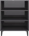 vidaXL - Dressoir - 57x35x70 - cm - spaanplaat - hoogglans - grijs