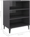 vidaXL - Dressoir - 57x35x70 - cm - spaanplaat - hoogglans - grijs