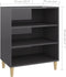 vidaXL - Dressoir - 57x35x70 - cm - spaanplaat - hoogglans - grijs