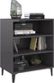 vidaXL - Dressoir - 57x35x70 - cm - spaanplaat - hoogglans - grijs