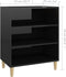 vidaXL - Dressoir - 57x35x70 - cm - spaanplaat - hoogglans - zwart