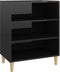 vidaXL - Dressoir - 57x35x70 - cm - spaanplaat - hoogglans - zwart